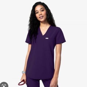 Figs Purple Catarina Scrub Top